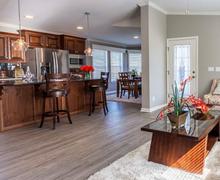 Modern kitchen and living space